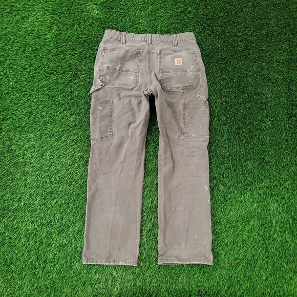 Carhartt Carpenter Baggy Pants 30x28 Distressed Faded Gray Rugged Flex - Picture 5 of 16